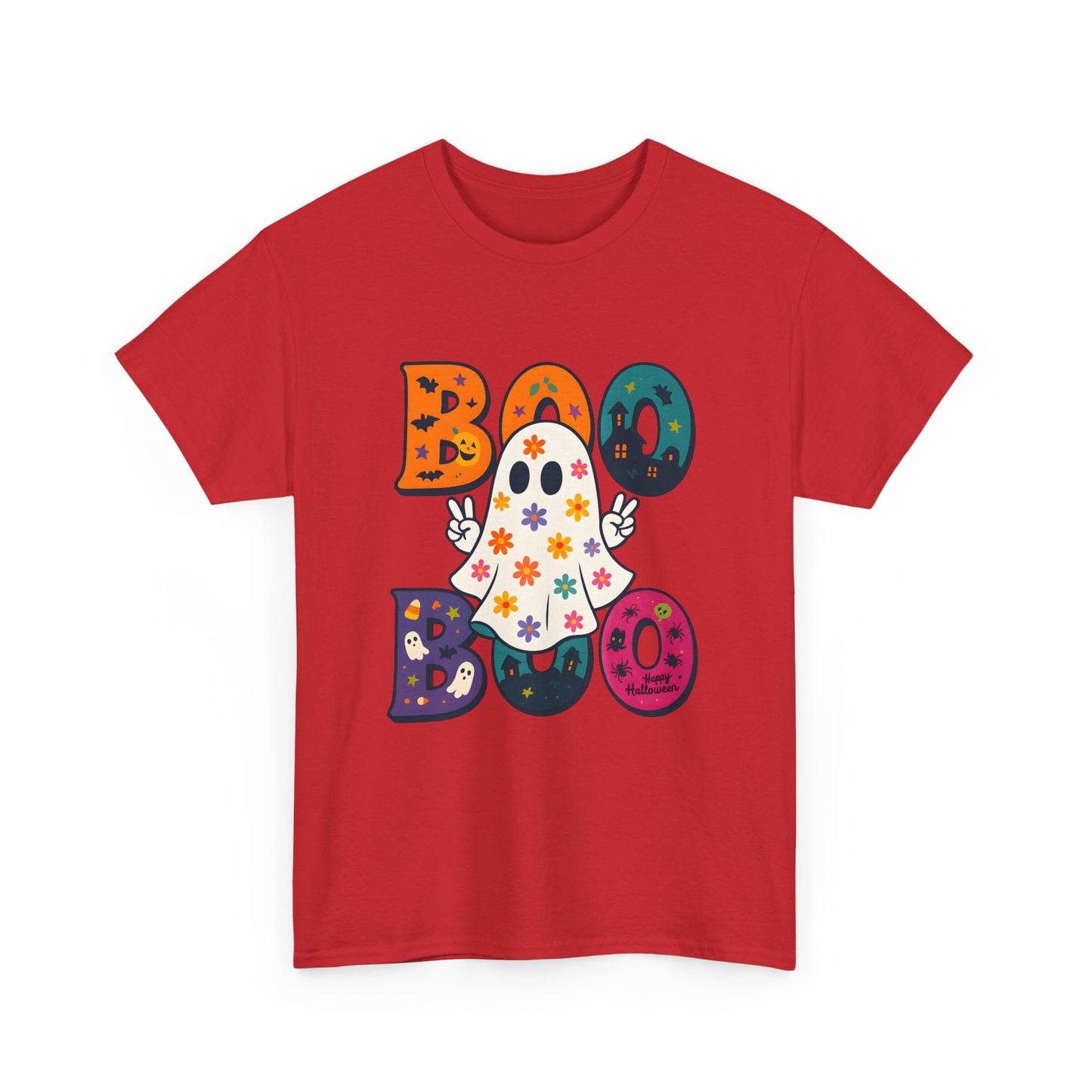 Boo Boo Ghost T-Shirt, Halloween Tee, Unisex Cotton Tee, Cute Halloween Shirt, Spooky Season Apparel, Fall Fashion - Resilient Mind Media