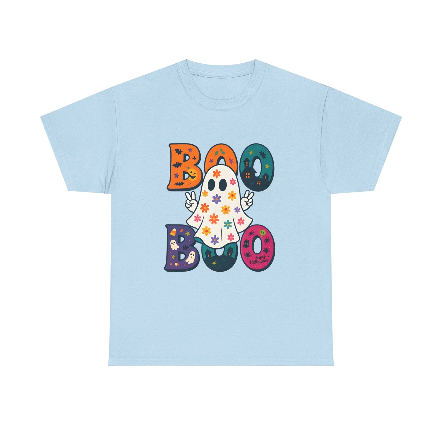 Boo Boo Ghost T-Shirt, Halloween Tee, Unisex Cotton Tee, Cute Halloween Shirt, Spooky Season Apparel, Fall Fashion - Resilient Mind Media