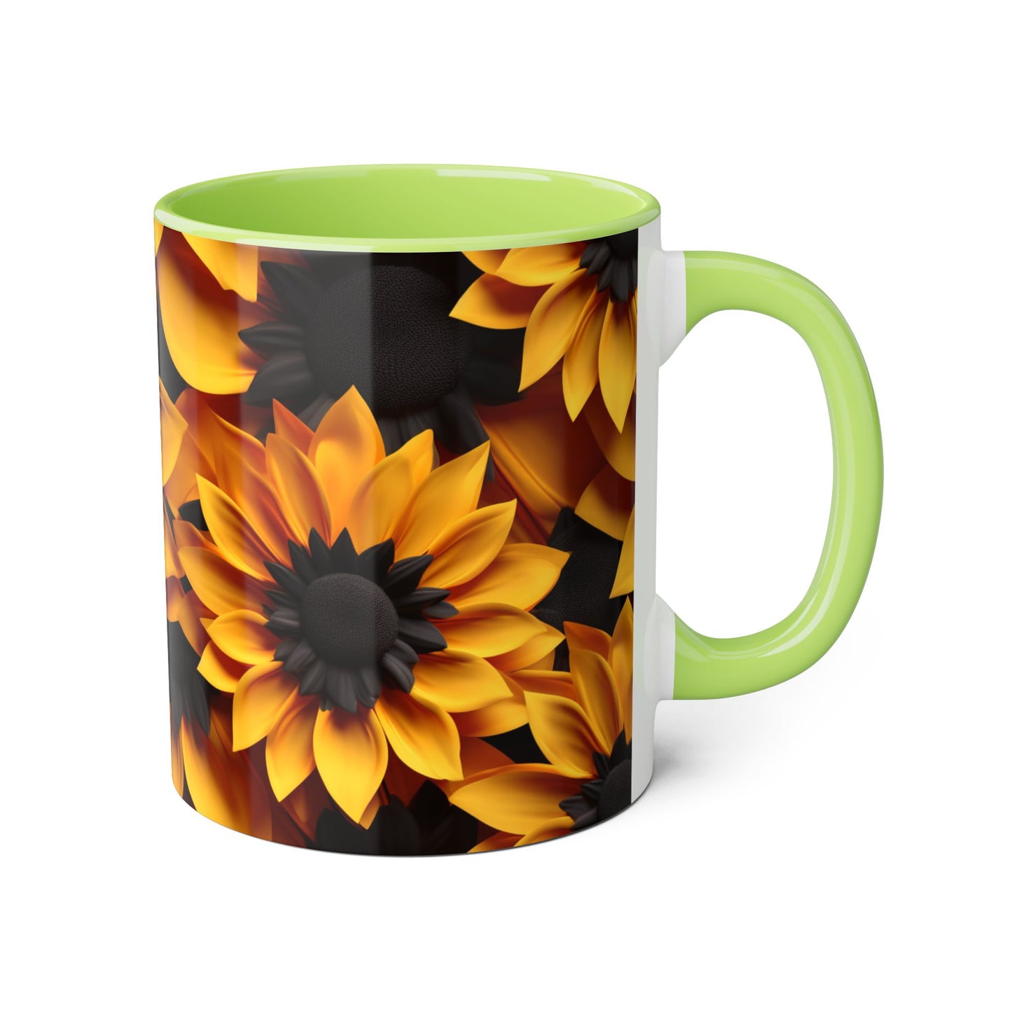Sunflower Accent Mug - 11oz Floral Coffee Cup for Nature Lovers